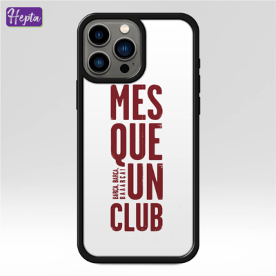 قاب گوشی طرح شعار بارسلونا Mes Que Un Club با زمینه سفید کد C038-1