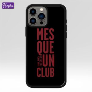 قاب گوشی طرح شعار بارسلونا Mes Que Un Club با زمینه مشکی کد C039-1