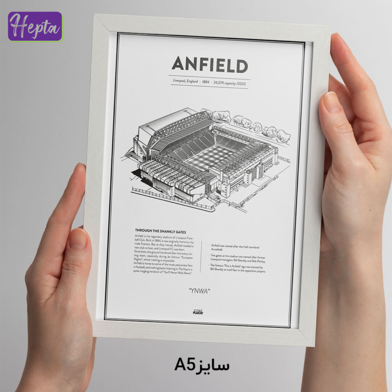 تابلو طرح ورزشگاه خانگی لیورپول آنفیلد Anfield کد F005-2