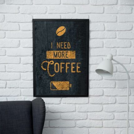 تابلو طرح نیاز به قهوه بیشتر کد F095