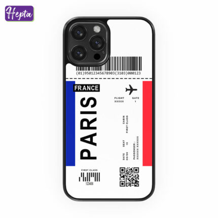قاب موبایل طرح بلیط پرواز به پاریس کد C687